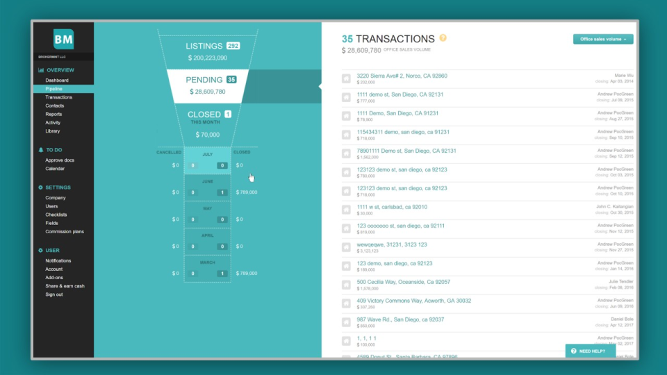 screenshot of BoldTrail Back Office